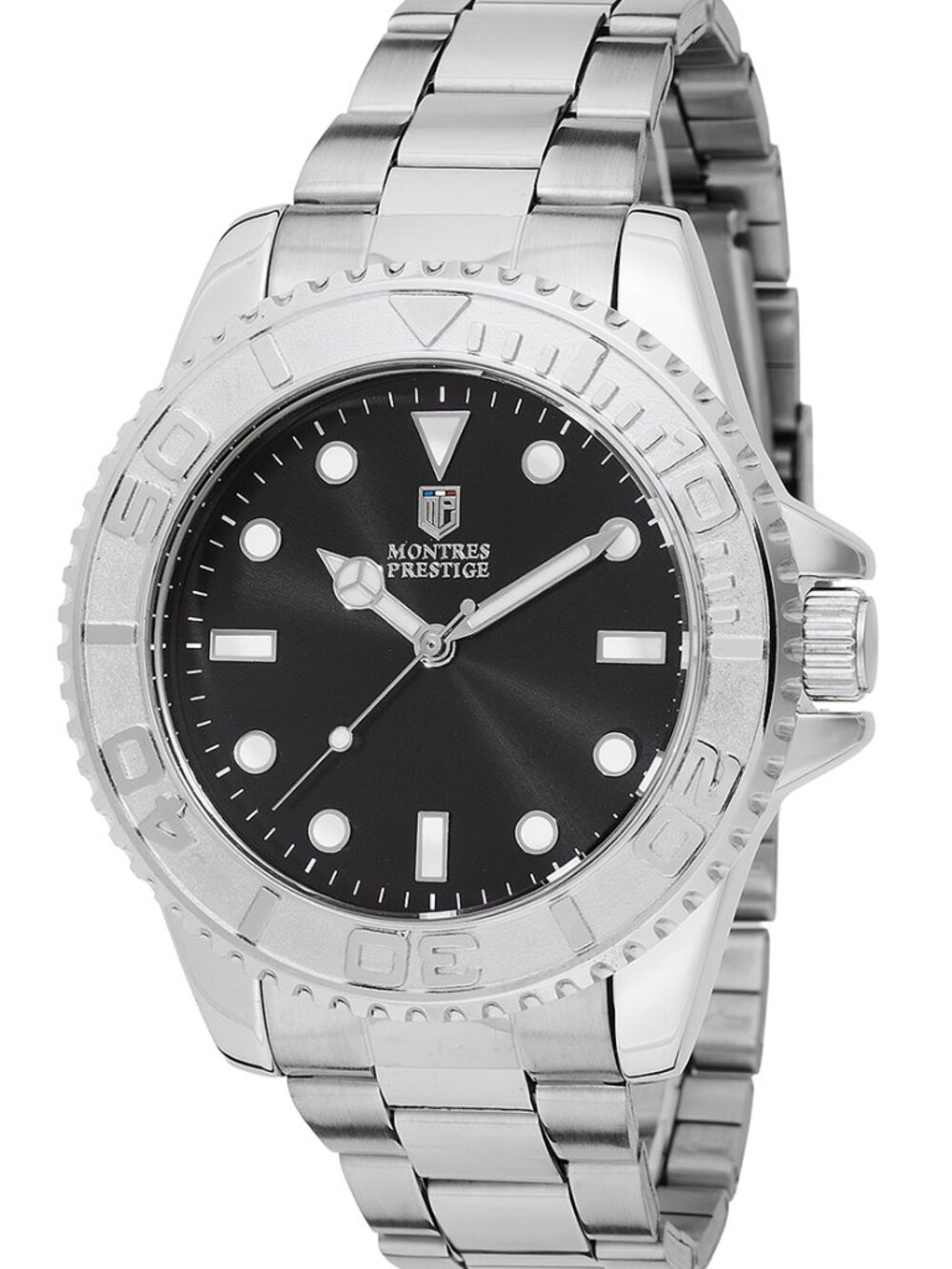 $99 Montres Prestige X Invicta Men's Black Silver Quartz Watch 43mm NIB